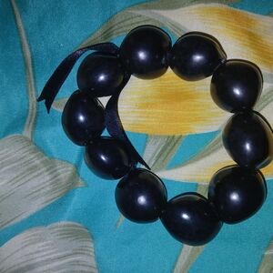 Minimalist Black Ku Kui Nut Bracelet Jewelry